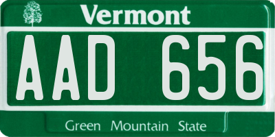 VT license plate AAD656