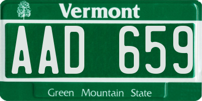 VT license plate AAD659