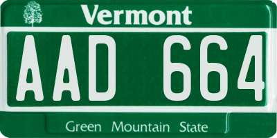 VT license plate AAD664