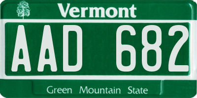 VT license plate AAD682