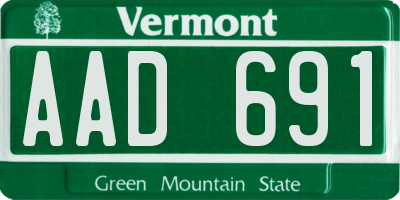 VT license plate AAD691