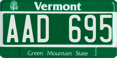 VT license plate AAD695