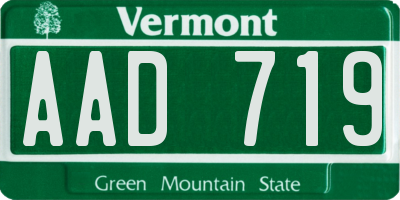 VT license plate AAD719