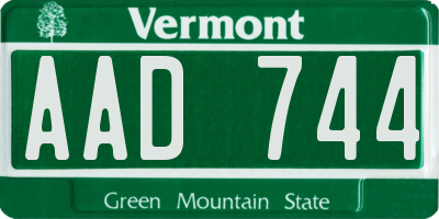 VT license plate AAD744