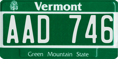 VT license plate AAD746