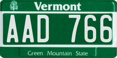 VT license plate AAD766