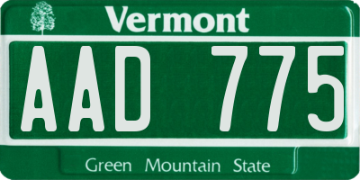 VT license plate AAD775