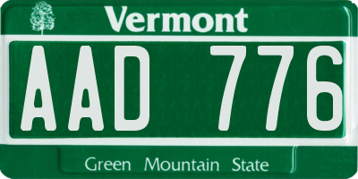 VT license plate AAD776