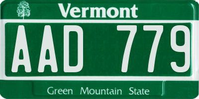 VT license plate AAD779