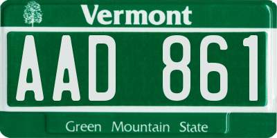 VT license plate AAD861