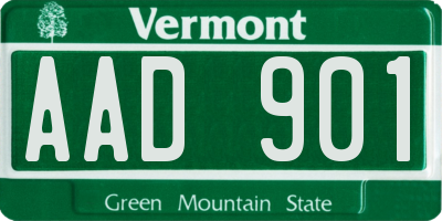 VT license plate AAD901