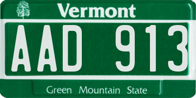 VT license plate AAD913