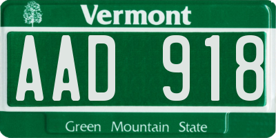 VT license plate AAD918