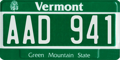 VT license plate AAD941