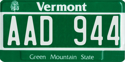 VT license plate AAD944