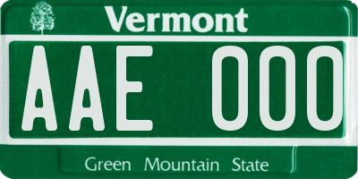 VT license plate AAE000