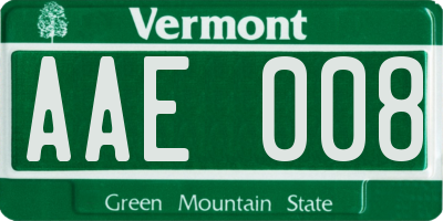 VT license plate AAE008