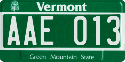 VT license plate AAE013