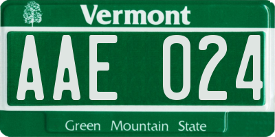 VT license plate AAE024