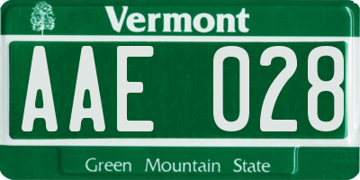 VT license plate AAE028