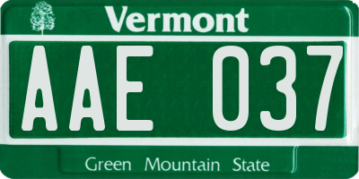 VT license plate AAE037