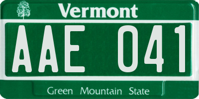 VT license plate AAE041