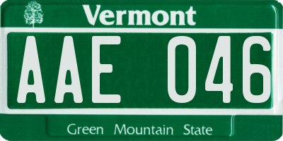 VT license plate AAE046