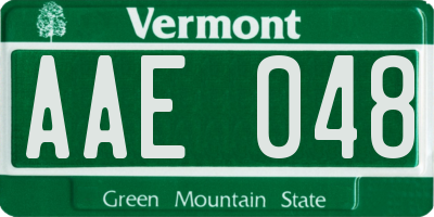 VT license plate AAE048