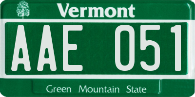 VT license plate AAE051
