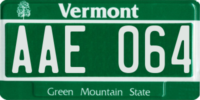 VT license plate AAE064