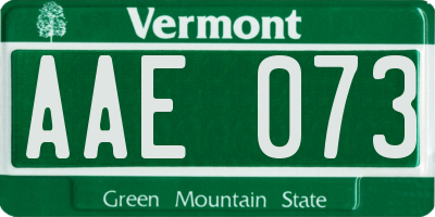 VT license plate AAE073