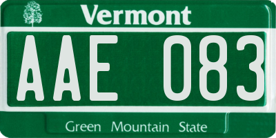 VT license plate AAE083