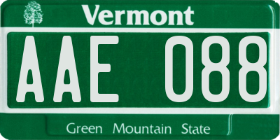 VT license plate AAE088