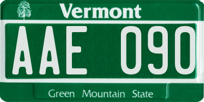 VT license plate AAE090