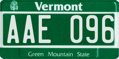 VT license plate AAE096