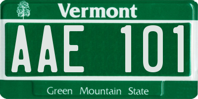 VT license plate AAE101