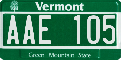 VT license plate AAE105