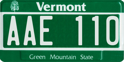 VT license plate AAE110