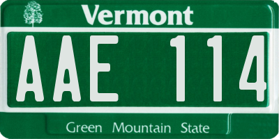 VT license plate AAE114