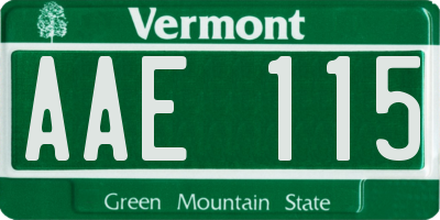 VT license plate AAE115