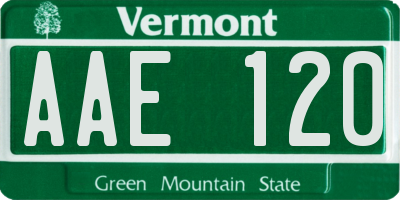 VT license plate AAE120