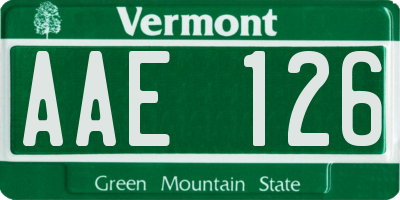 VT license plate AAE126