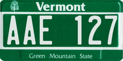 VT license plate AAE127