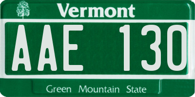 VT license plate AAE130