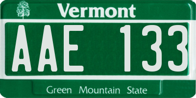 VT license plate AAE133