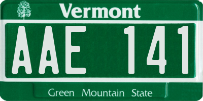 VT license plate AAE141