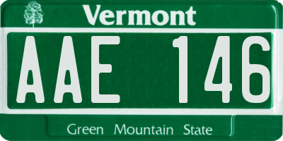 VT license plate AAE146