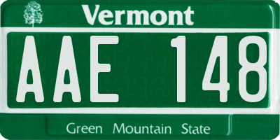 VT license plate AAE148