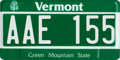 VT license plate AAE155