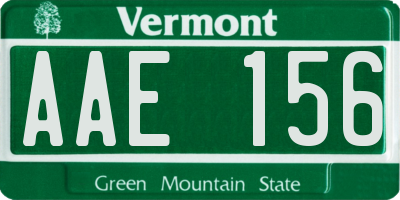 VT license plate AAE156